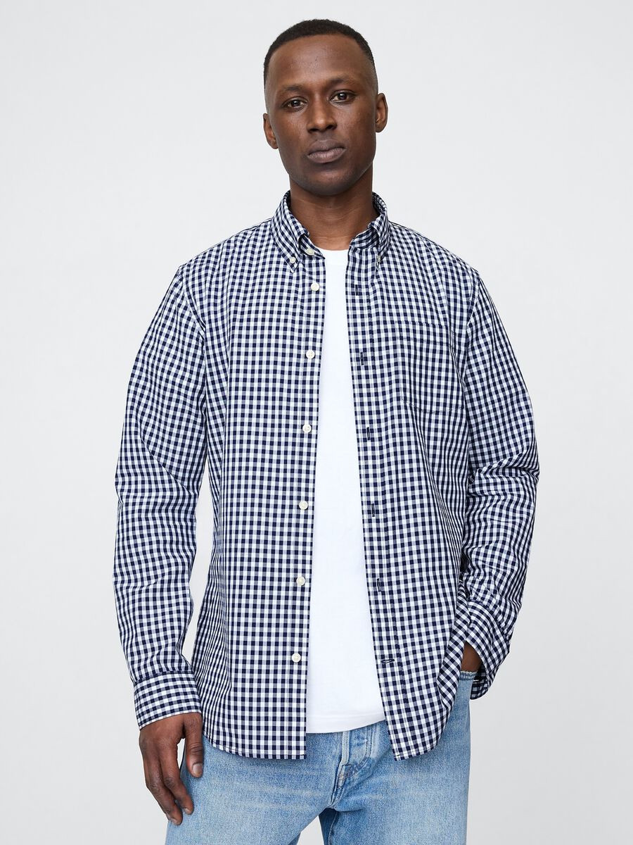 Navy Blue Check Shirt_0