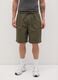 Men's green baggy shorts in 100% cotton_1
