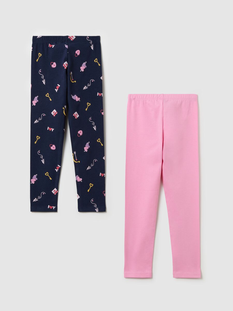 Two-pack leggings in stretch cotton_1