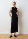 Black sleeveless fitted long dress_1