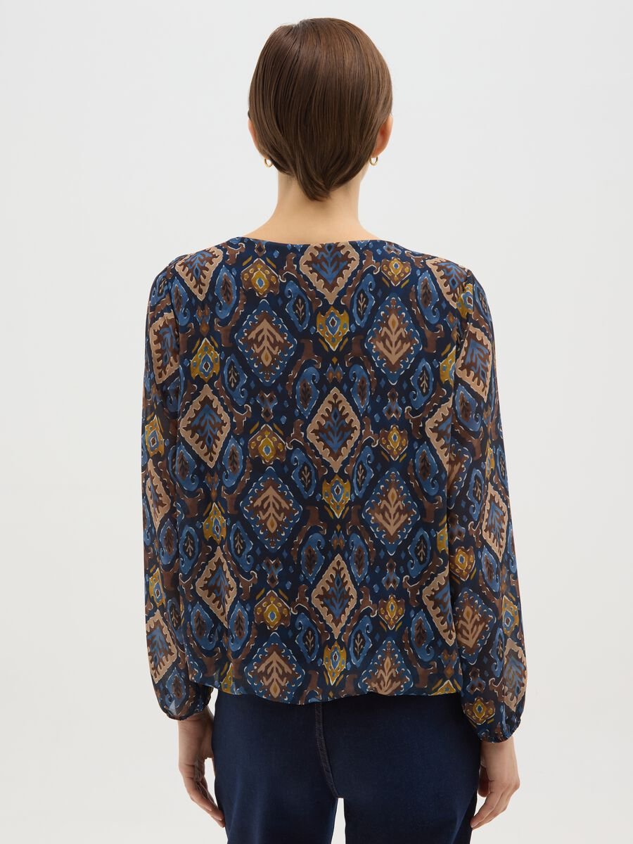 Multicolor long sleeve blouse in regular fit_2