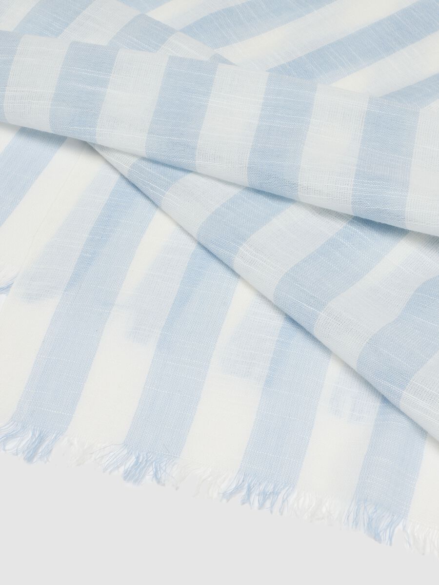 Sciarpa a righe multicolor in puro cotone_2