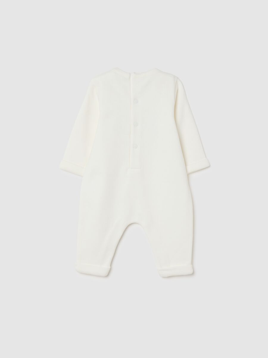 White Cotton Babygrow for Newborn_1