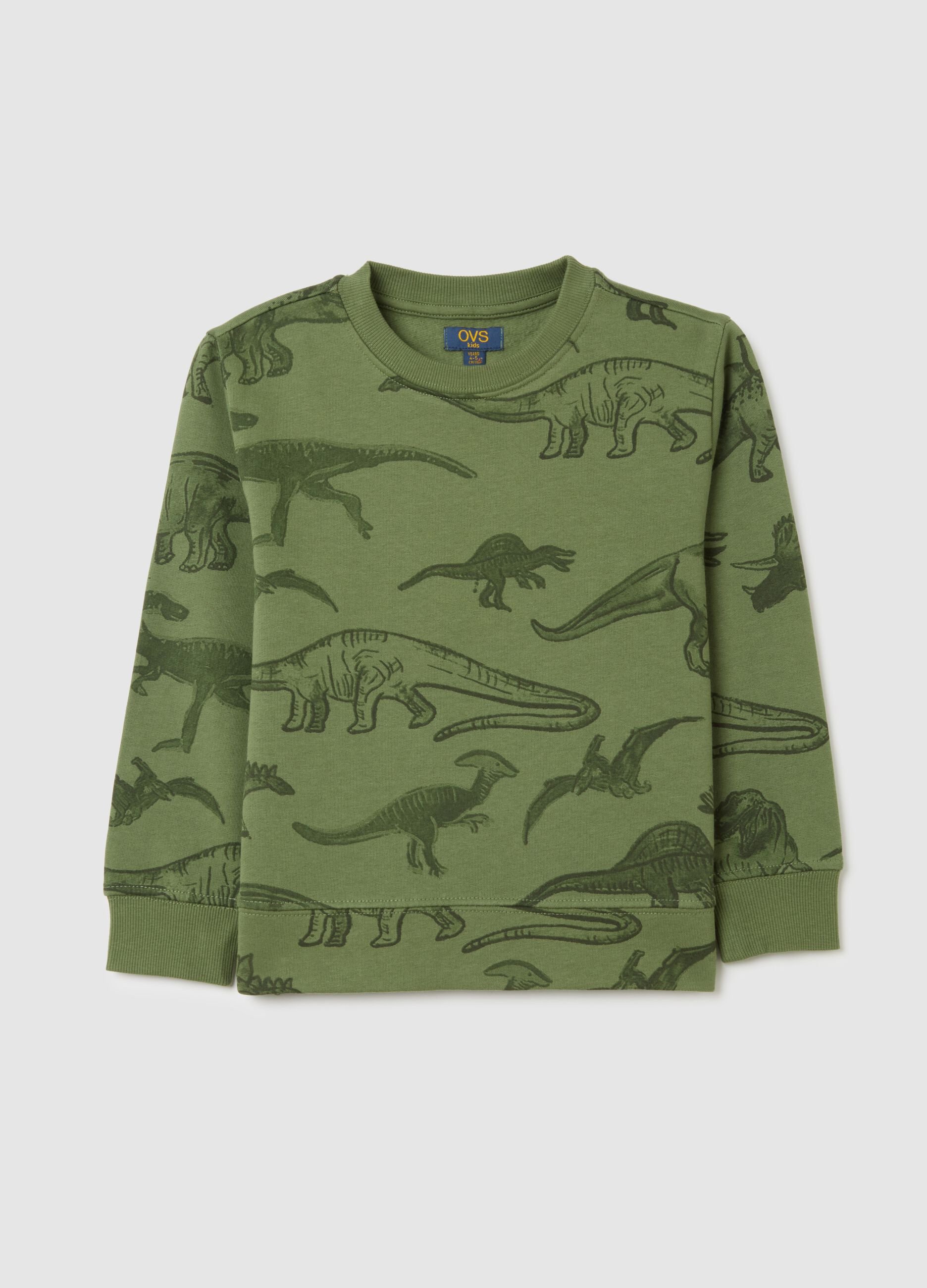 Child's oversized fit green pure cotton sweatshirt