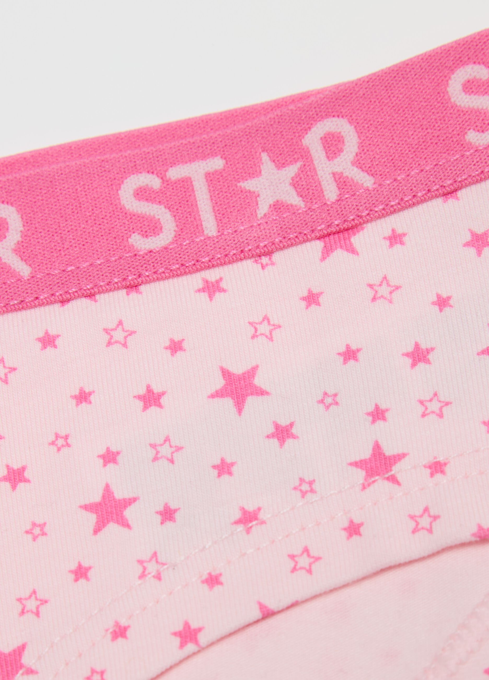 Stretch cotton knicker shorts with star print