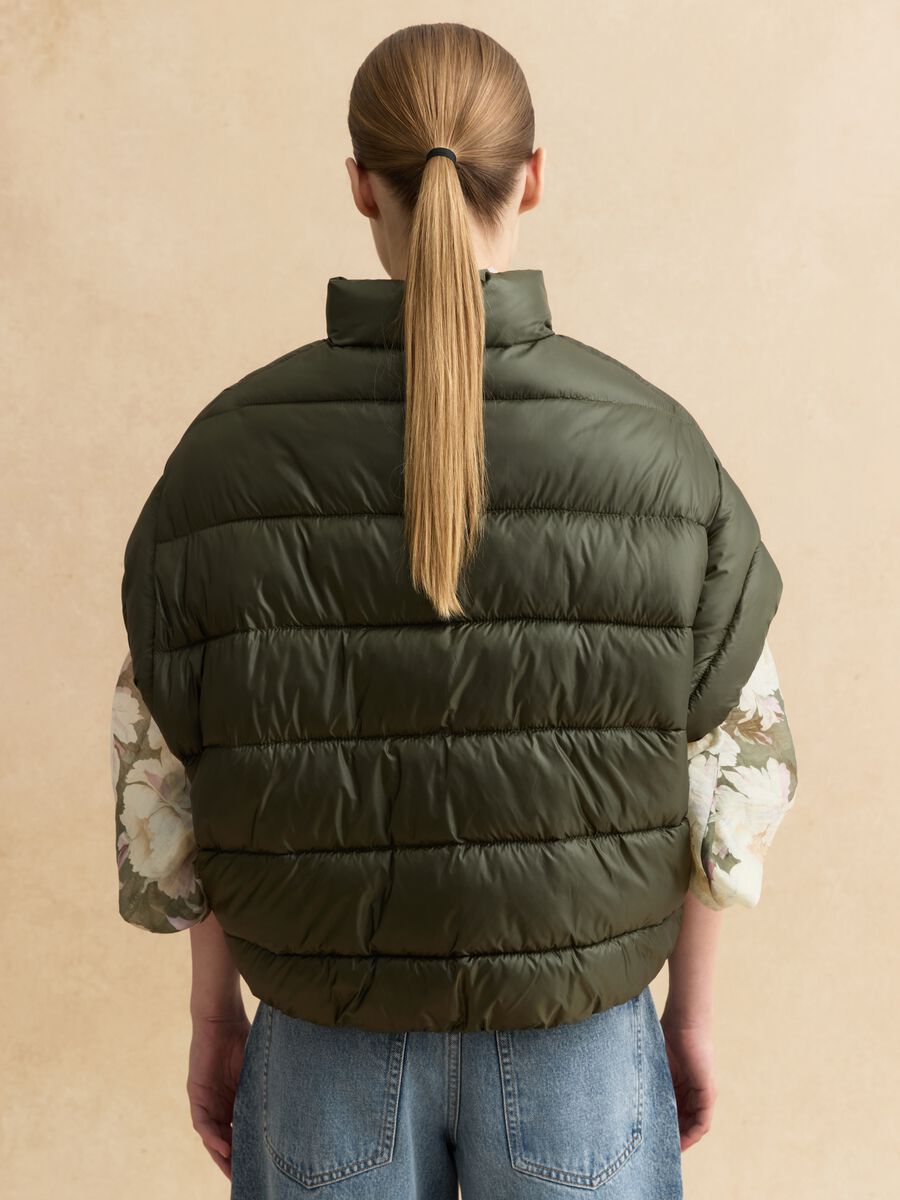 Green padded jacket regular fit_3