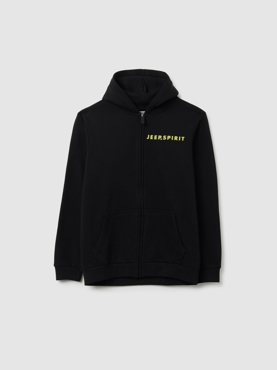 Felpa da bambino in misto cotone nera regular fit_3