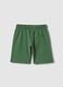 Green pure cotton regular fit shorts for boys_1