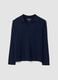 Blue viscose-blend polo-collar jumper with relaxed fit_3