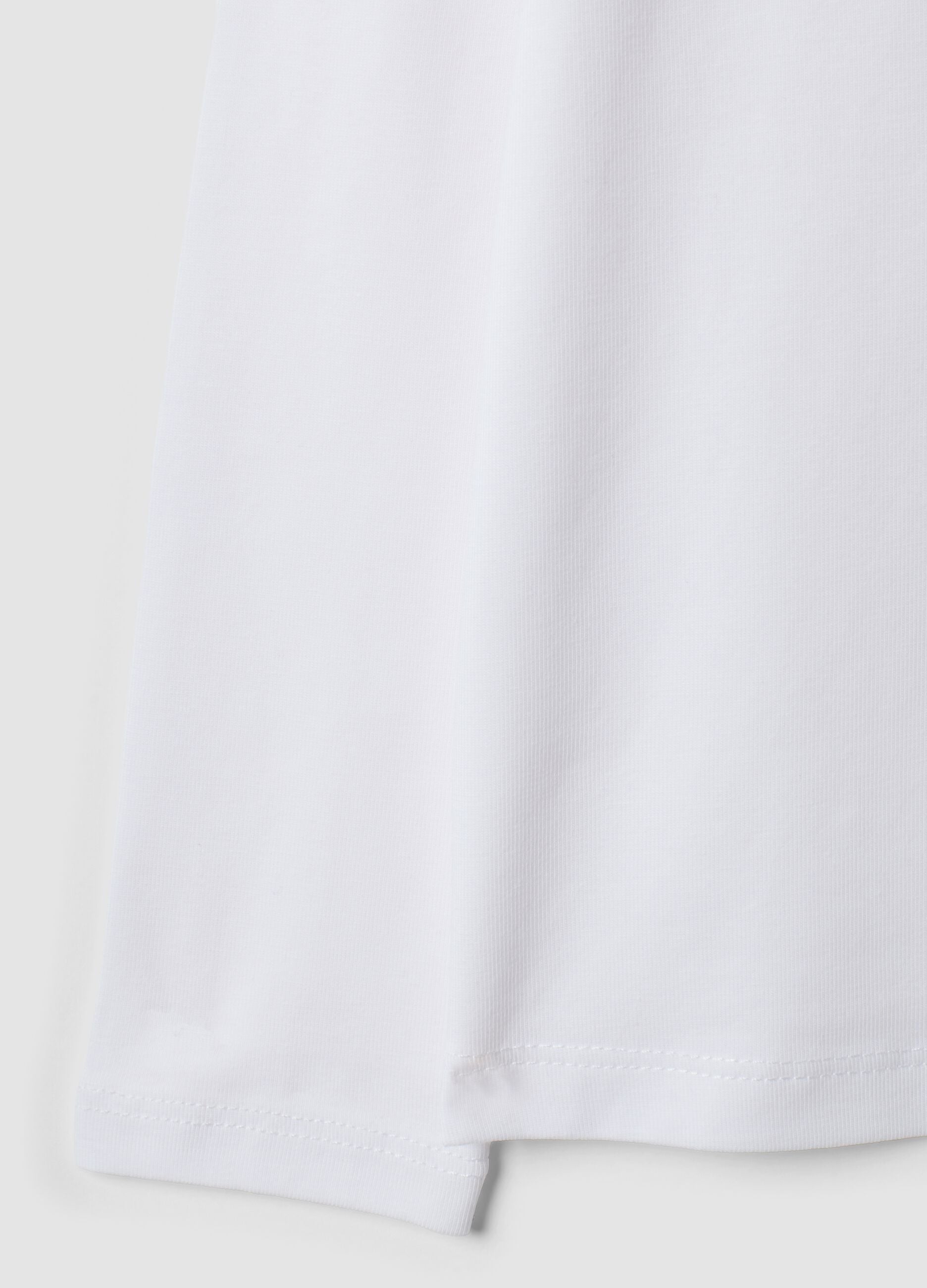 White long-sleeve stretch cotton T-shirt