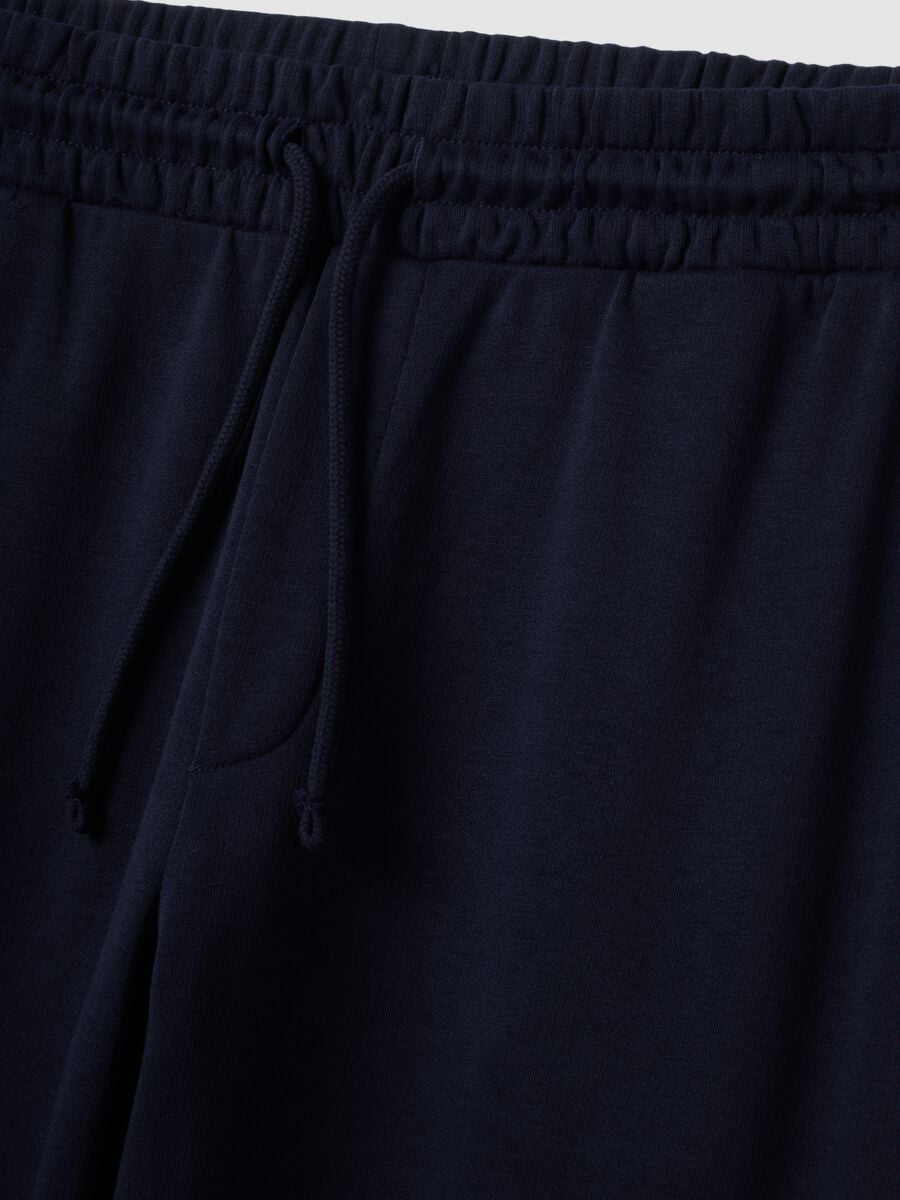Pantaloni jogger blu in misto cotone regular fit_2
