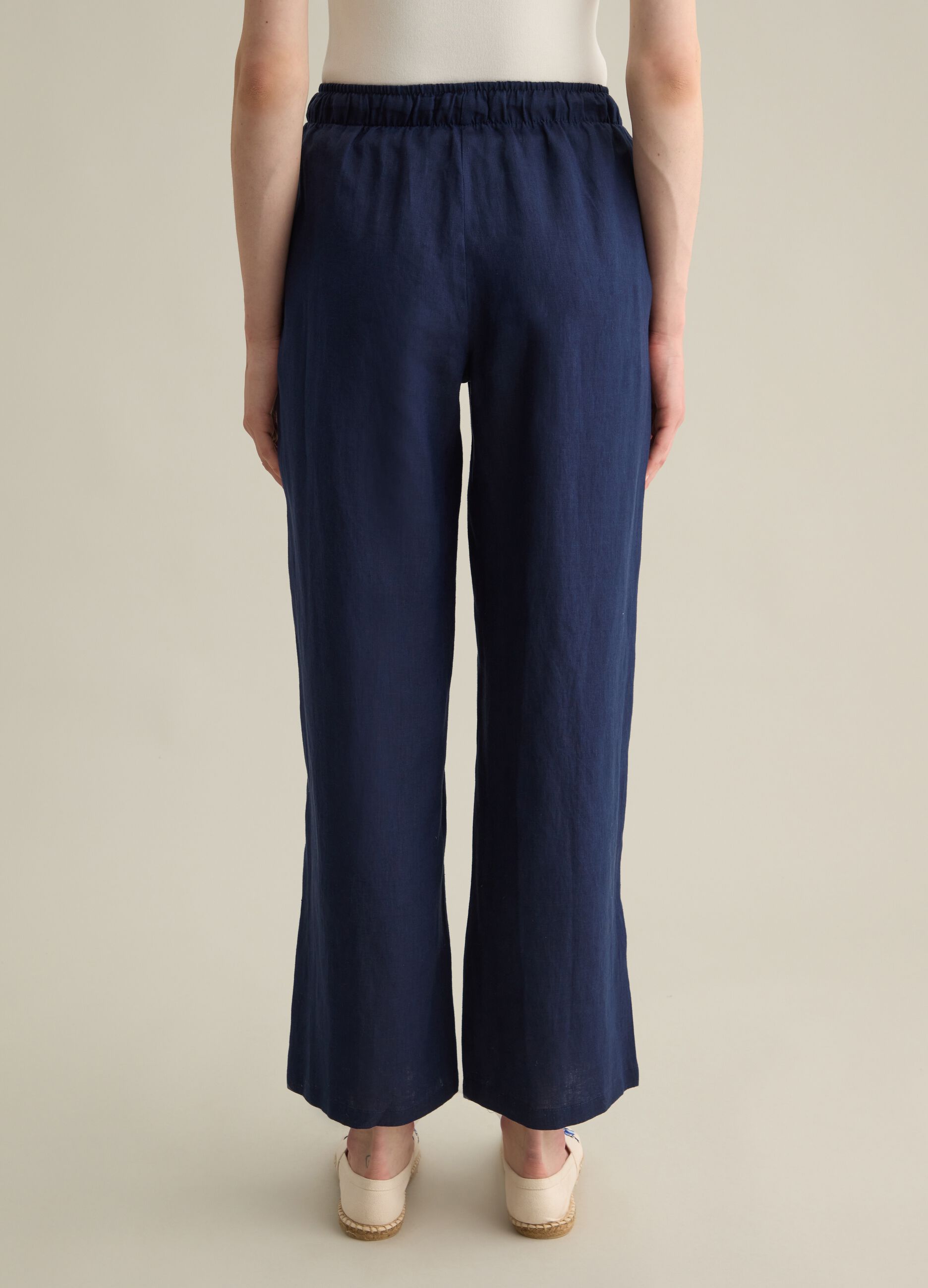 Piombo Blue Linen Trousers
