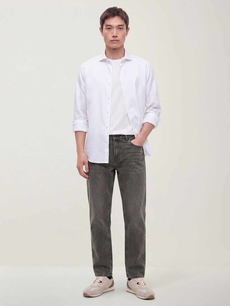 Jeans grigi in misto cotone, lyocell e viscosa regular fit_0
