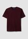 T-shirt rossa in jersey di puro cotone con girocollo relaxed fit_0