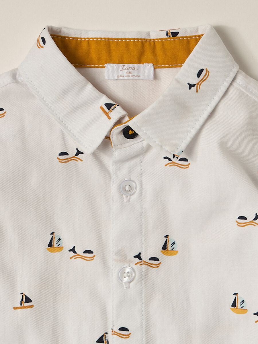 IANA newborn boy shirt in 100% cotton twill_2