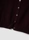 Purple pure wool crew-neck cardigan with buttons, regular fit_5
