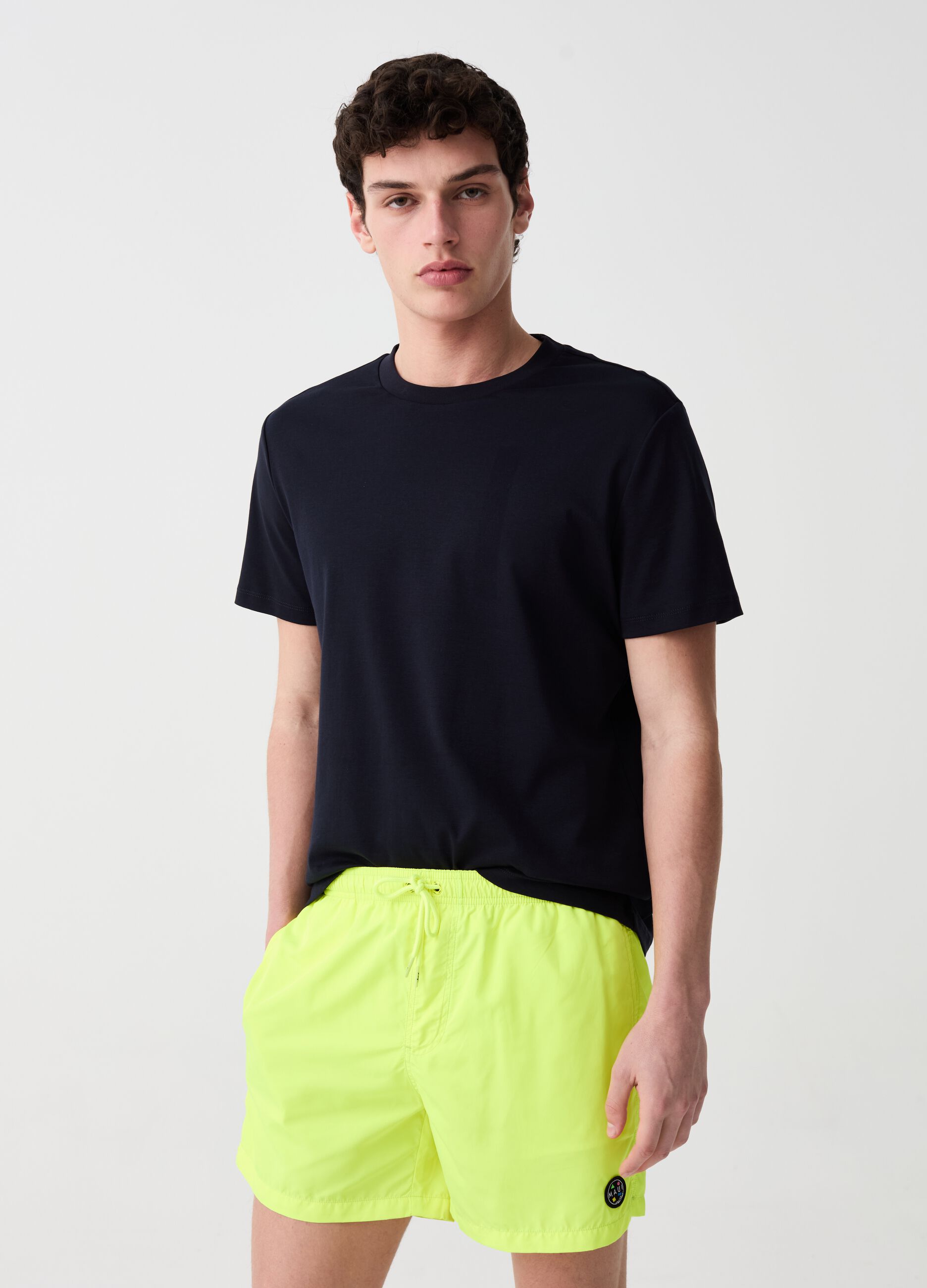 Ovs Costume boxer fluo con patch logo