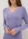 Purple nightdress with lace V-neck and regular fit_3