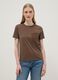 T-shirt in puro cotone marrone regular fit con taschino ricamato_3