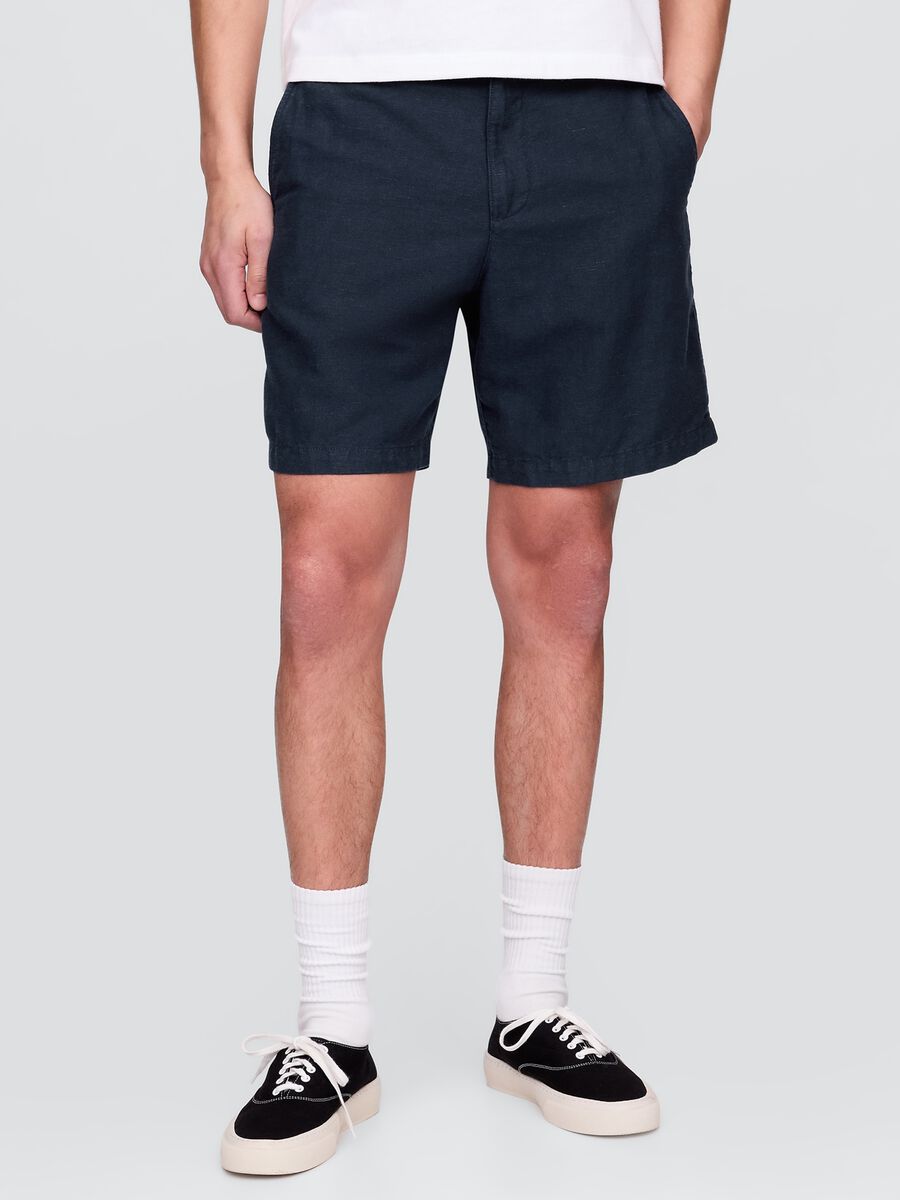 Blue Linen and Cotton Shorts by Gap_1