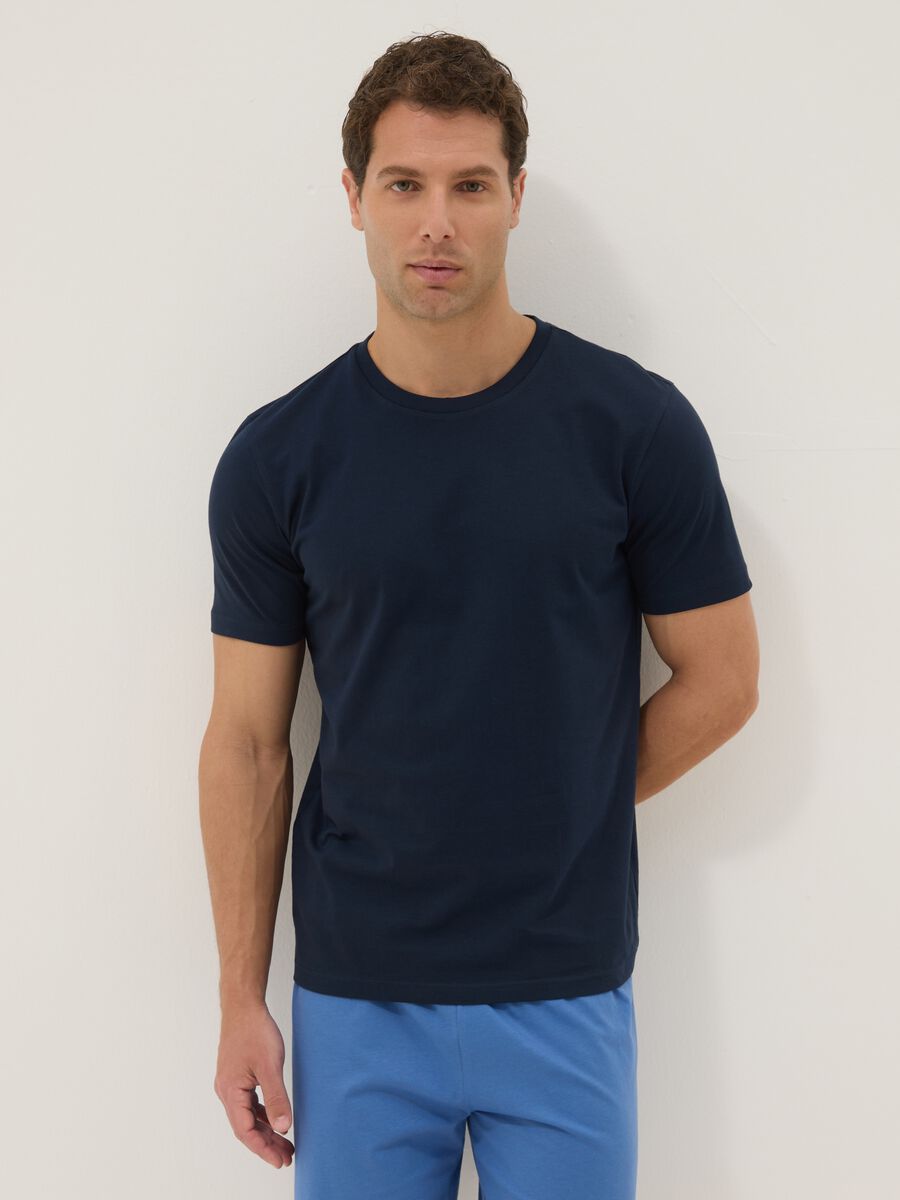 Blue organic cotton pyjamas, regular fit_1