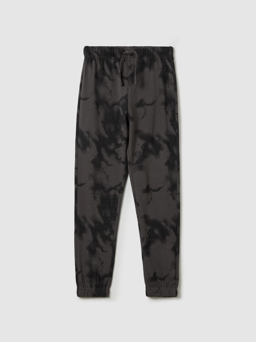 Tie-dye joggers in fleece with drawstring_0