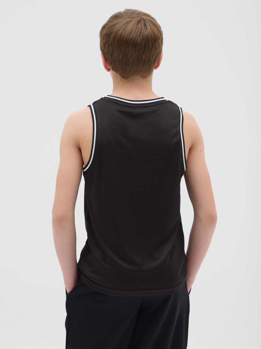 Boy's Black Relaxed Fit Vest with Everlast Logo_1