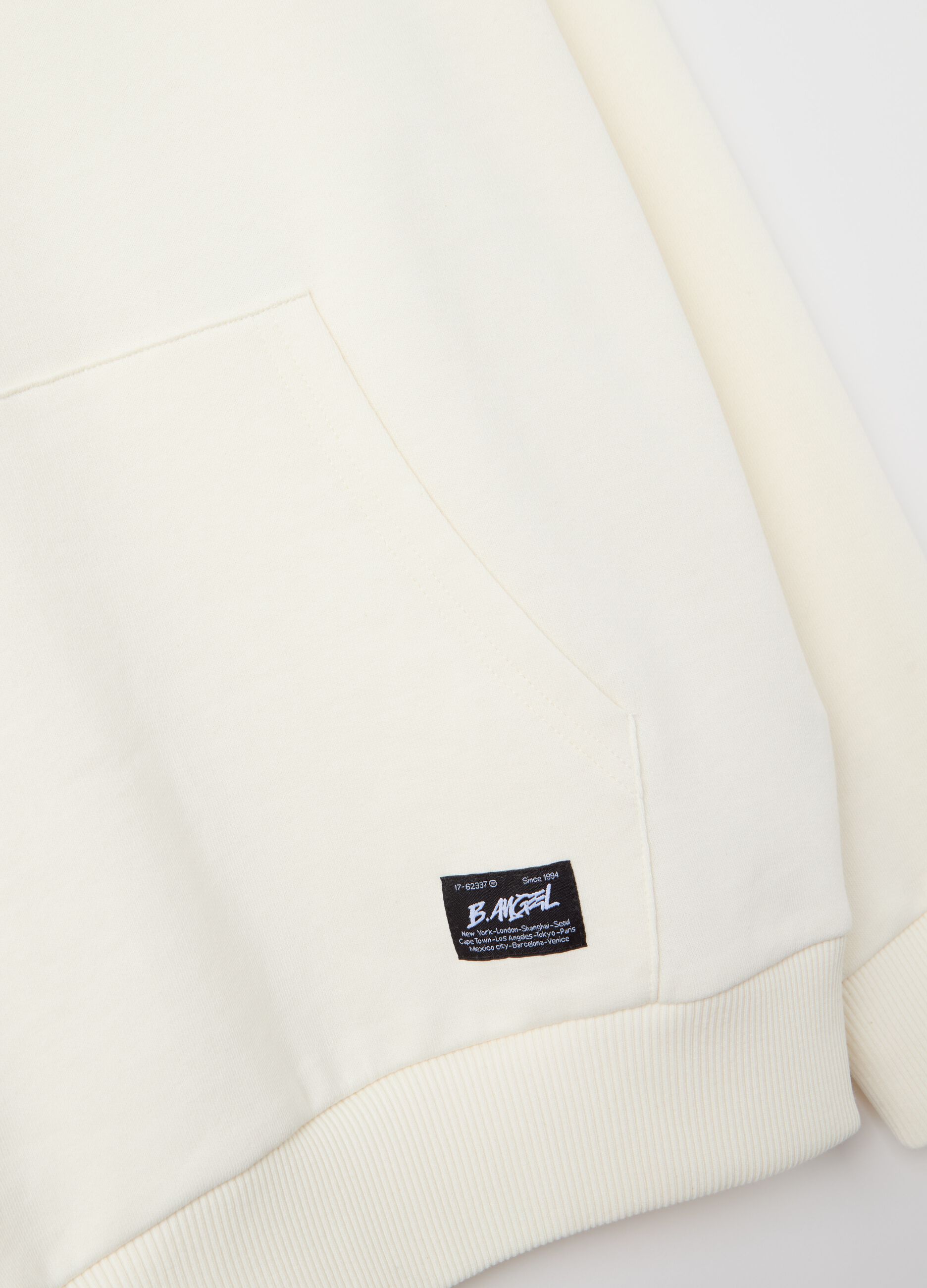 Over-fit cotton hoodie.