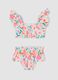 Multicolour Stretch Fabric Bikini with Ruffles_0