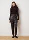 Black Patent Leather Regular Fit Trousers_0