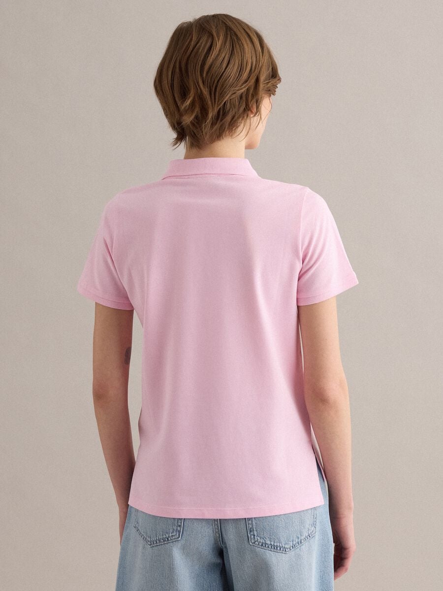 Polo in puro cotone biologico rosa regular fit_3