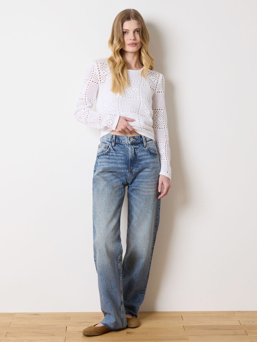 White openwork top with long sleeves_2