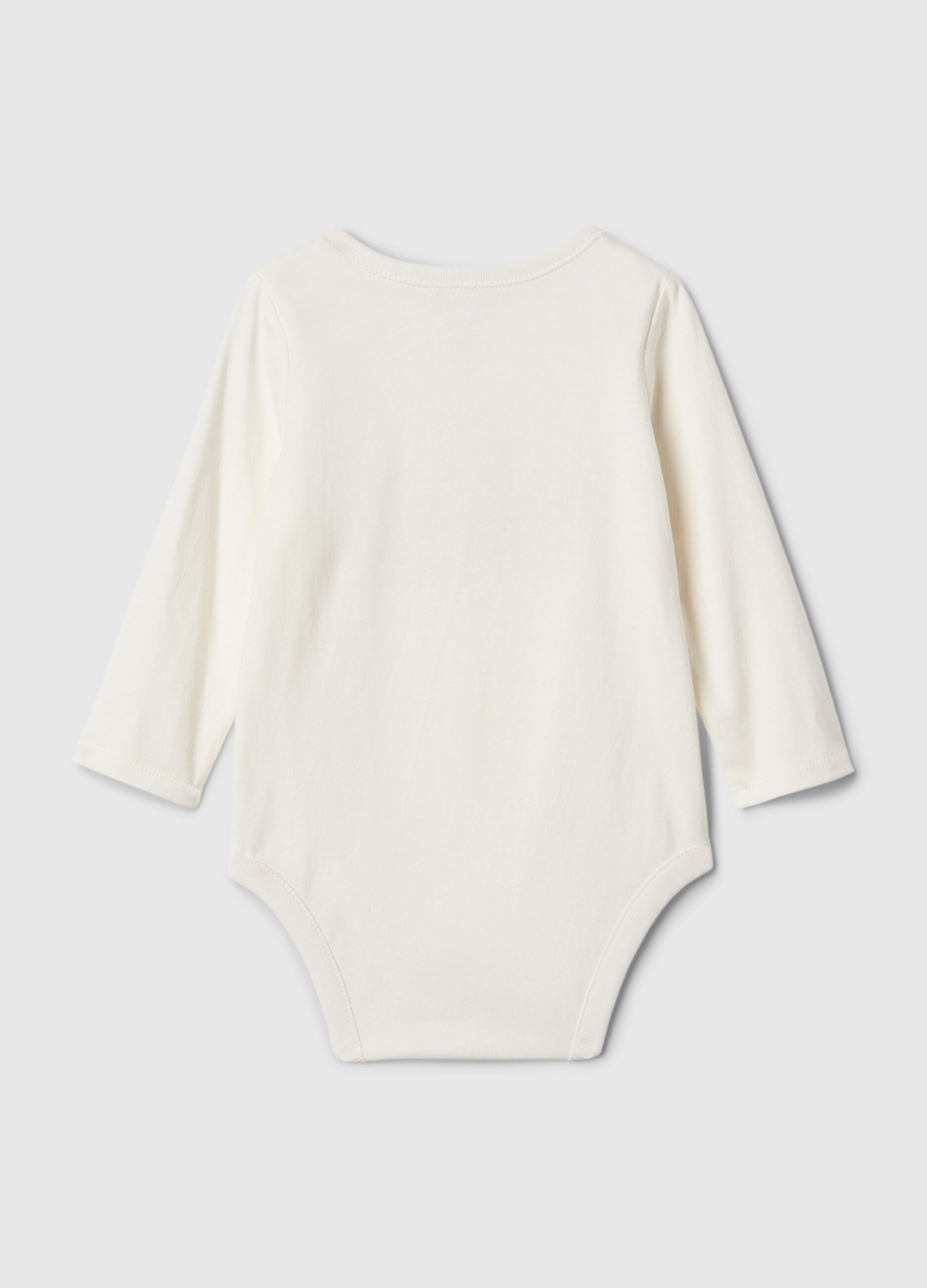 Body in cotone con stampa orsetto e lettering