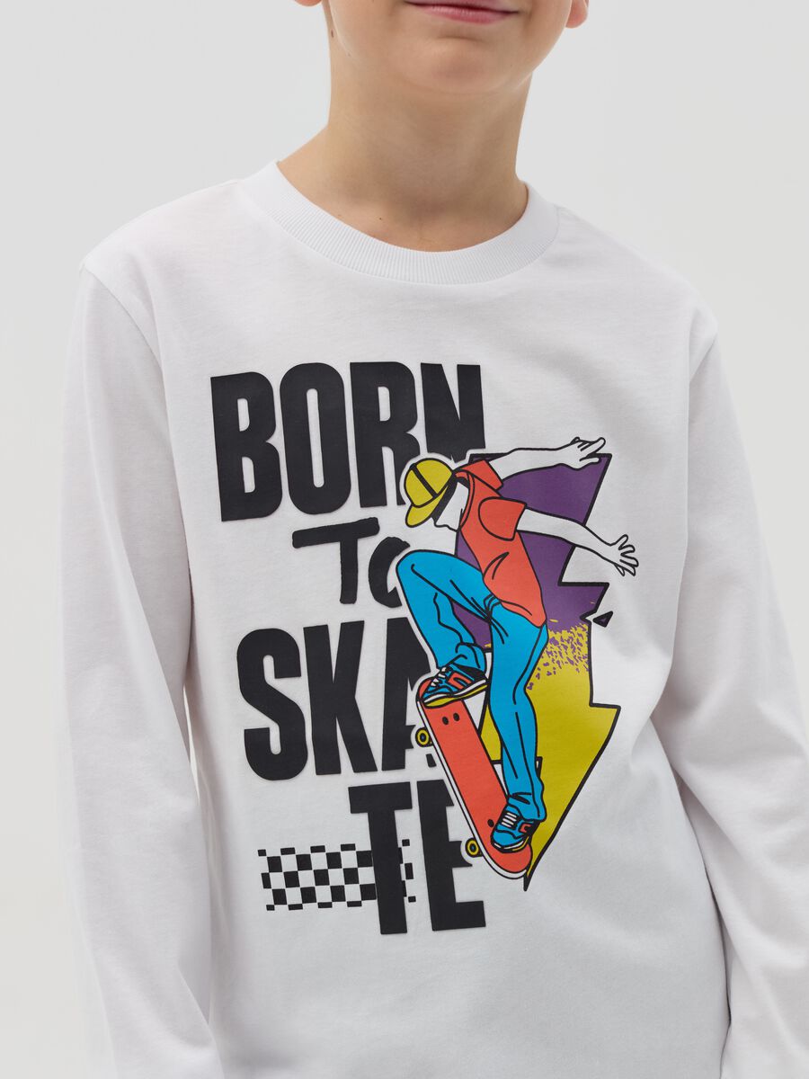 T-shirt maniche lunghe stampa "Born to Skate"_2