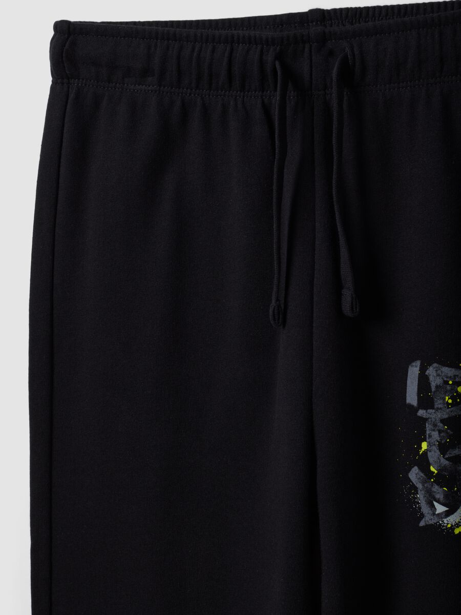 Pantaloni jogger neri in puro cotone_5
