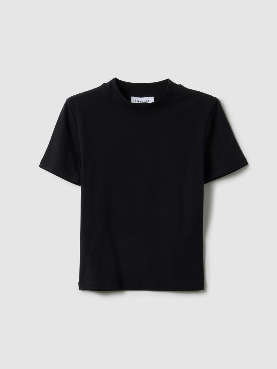 T-shirt in cotone elasticizzato nera slim fit_4