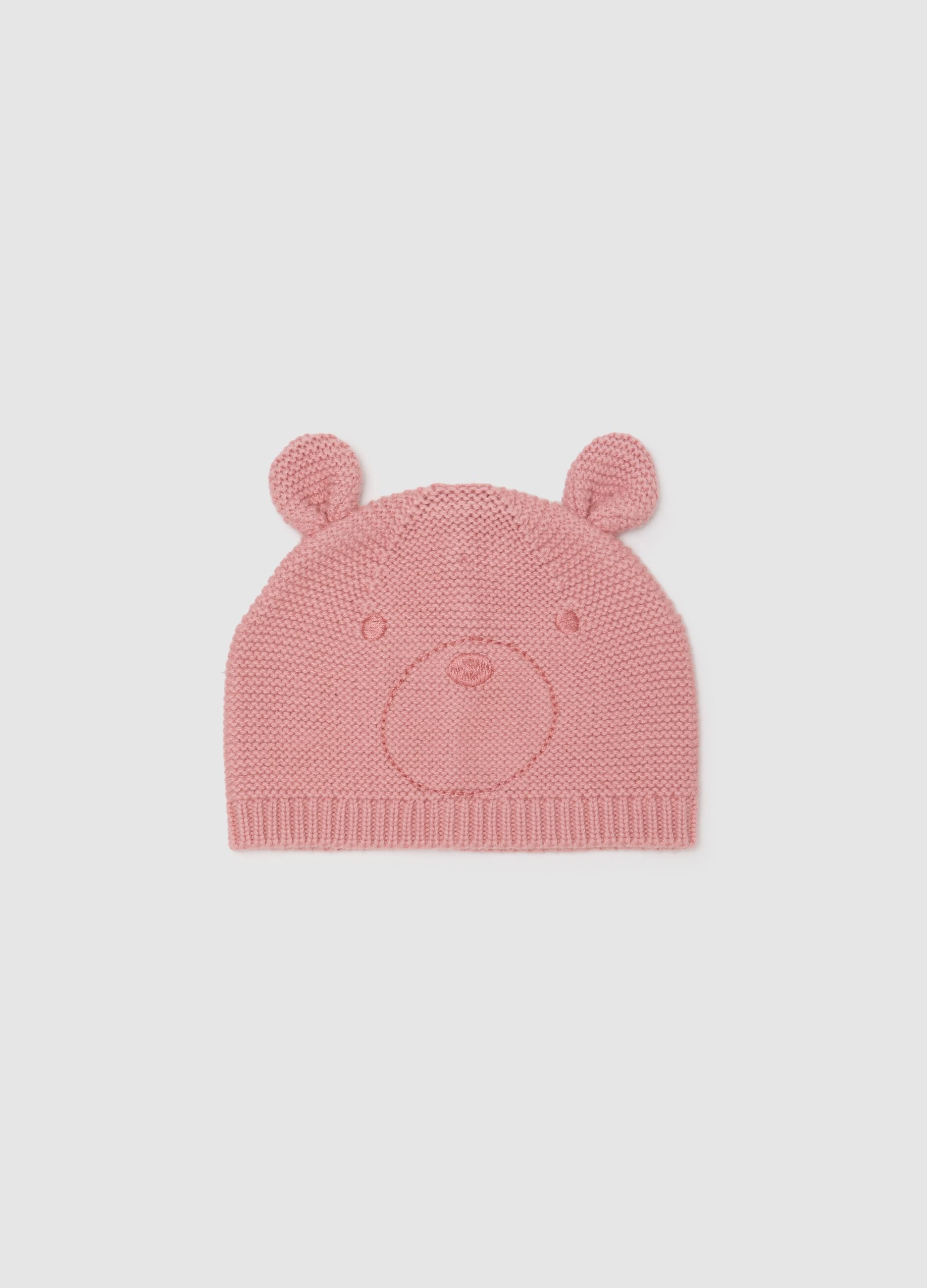 Baby hat in pure pink cotton