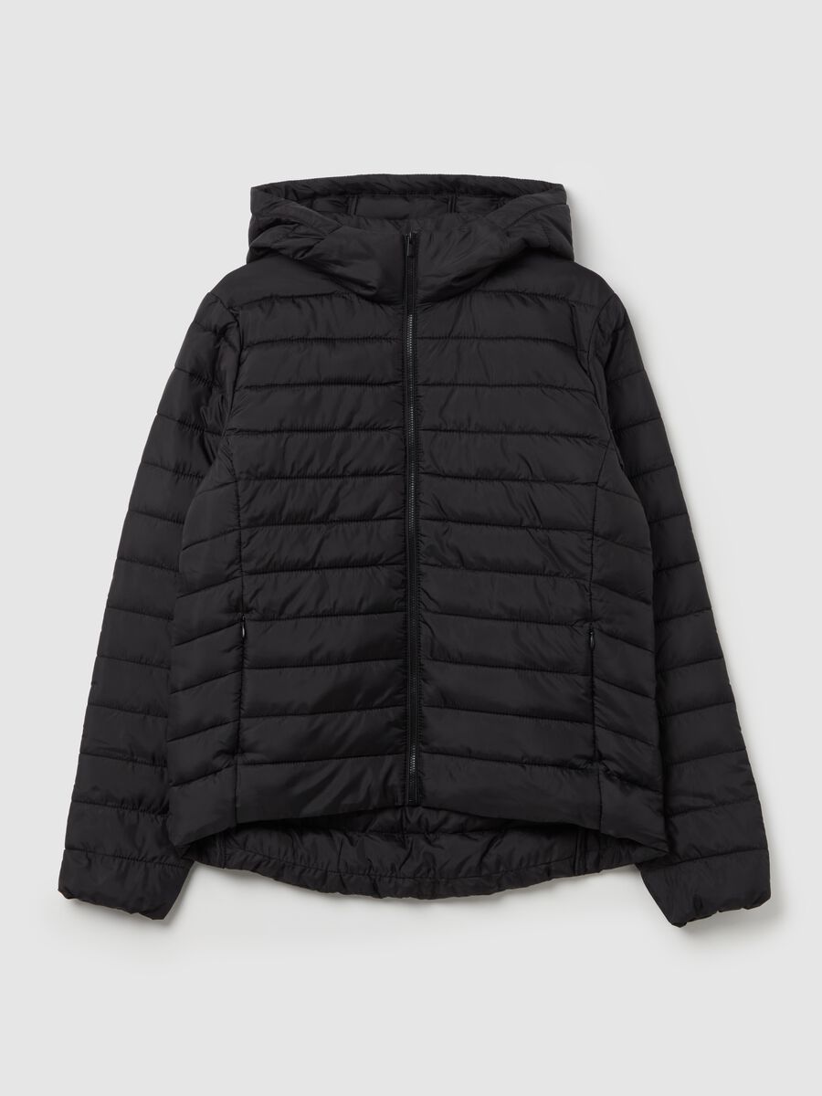 Ultralight short down jacket with hood and zip_4