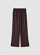 Brown viscose and linen-blend straight-fit trousers_4
