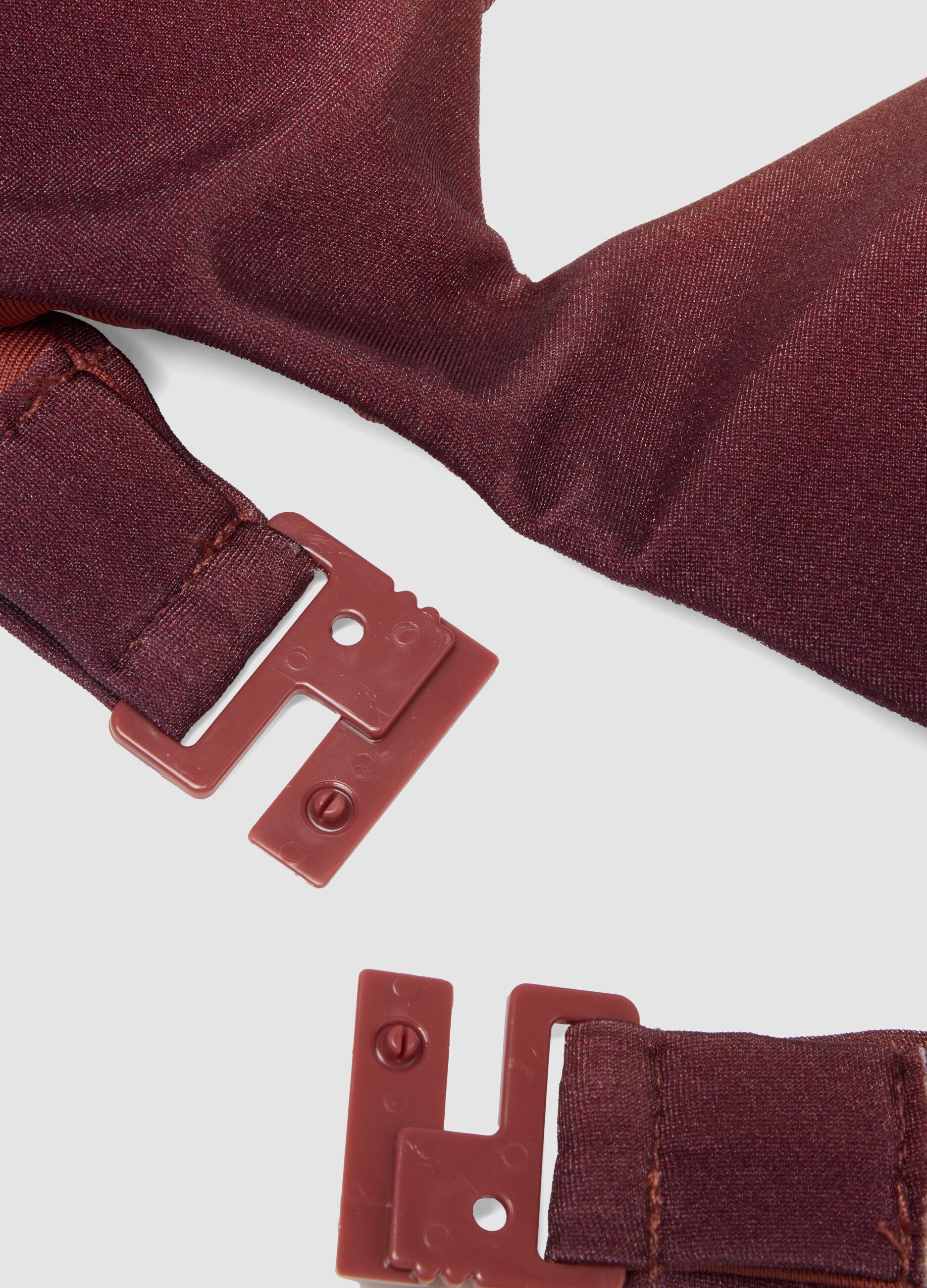Brown stretch bikini top with ombr&eacute; effect