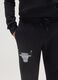 Black cotton-blend trousers with Chicago Bulls logo_3