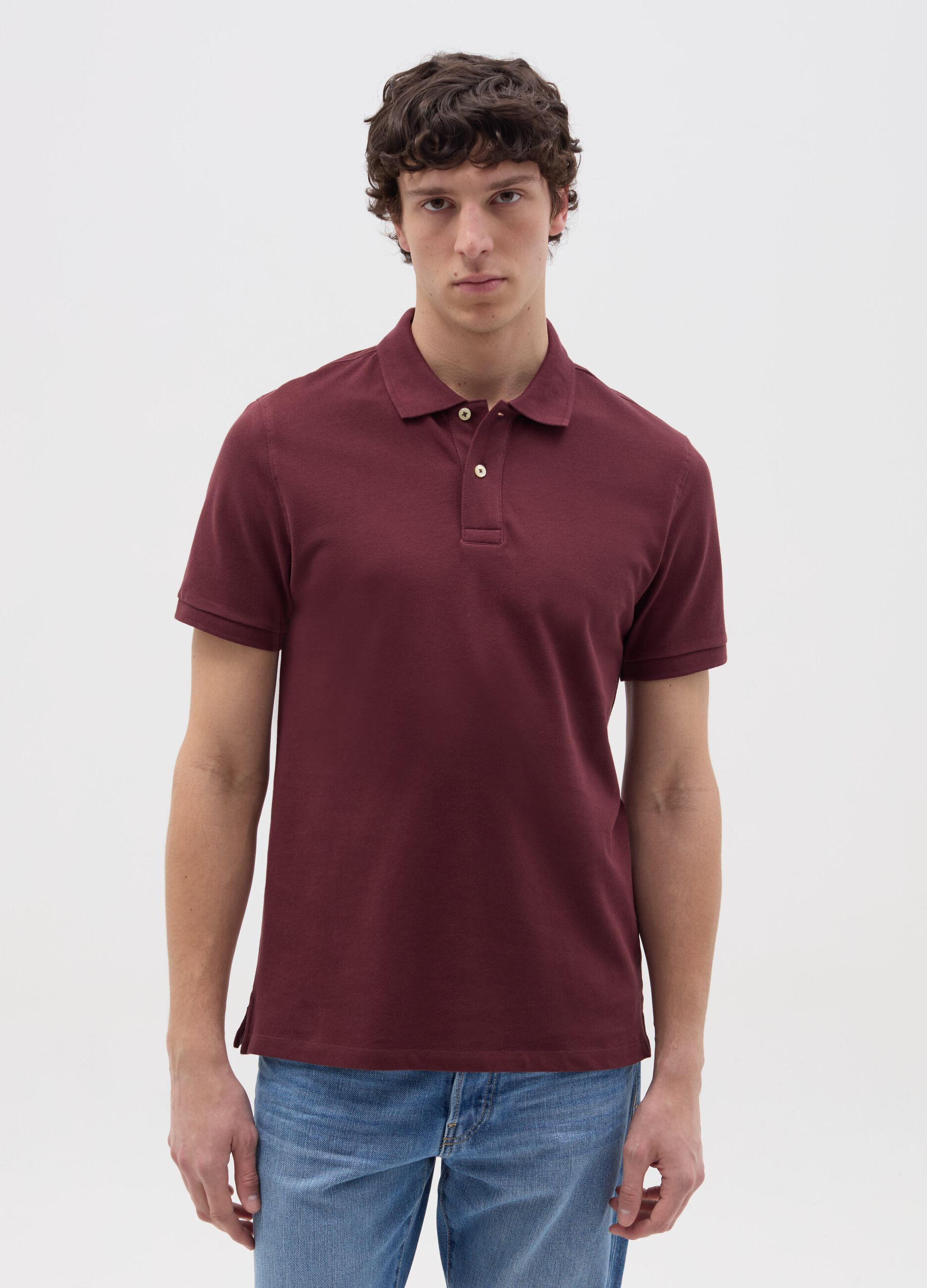 Polo in cotone bio tinta unita 