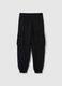 Black regular fit pure cotton boys' joggers_1