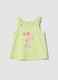 Girls' Regular Fit Green Cotton Vest with Cherries_0