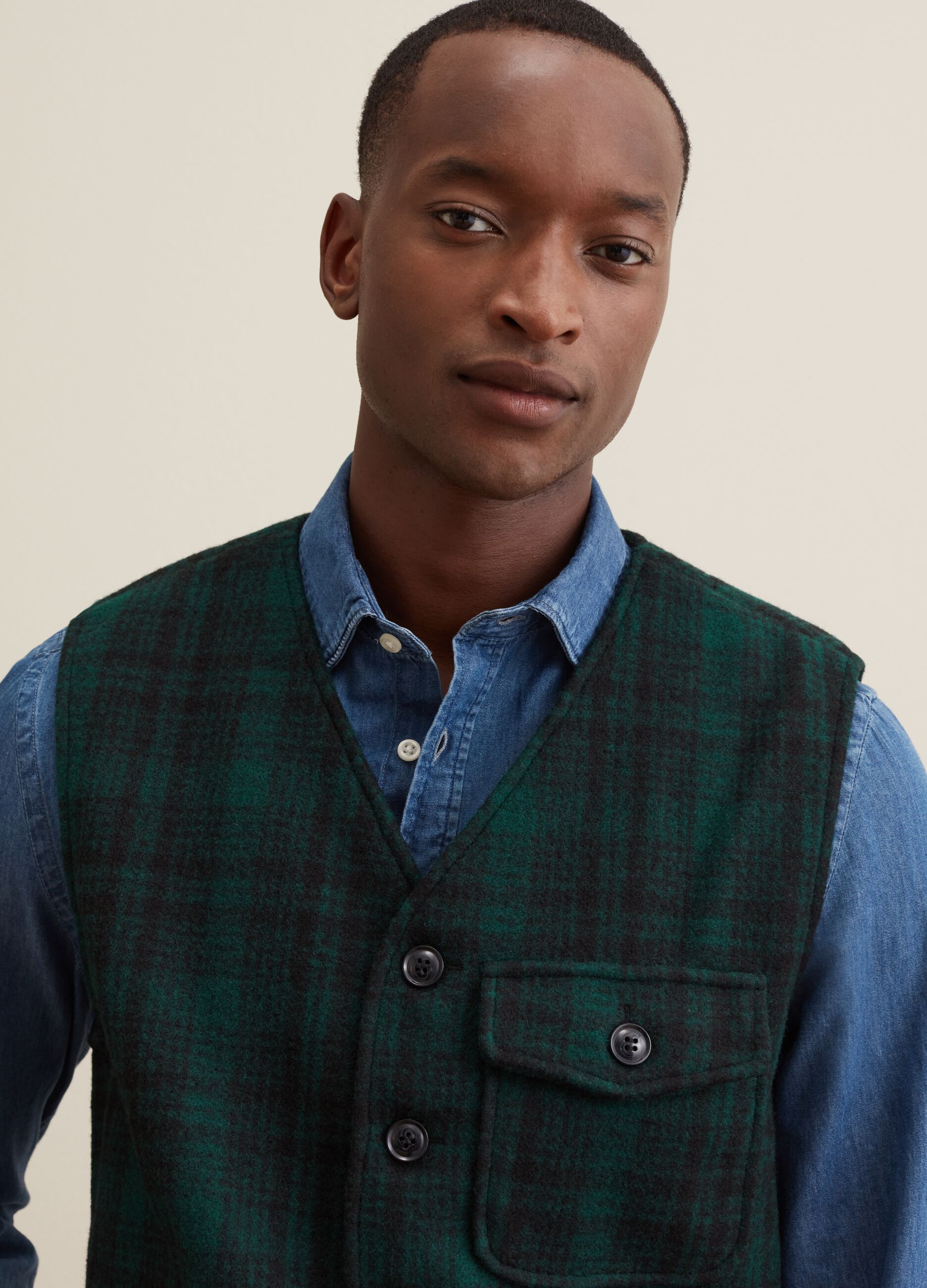 Gilet in panno fantasia check_1