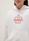 White pure cotton oversized fit sweatshirt for girls with flower_2