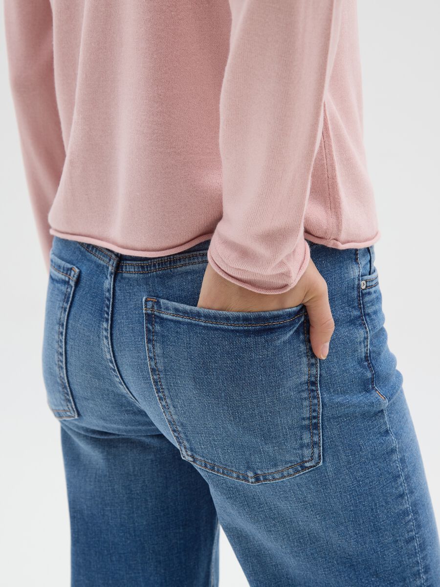 Maglione rosa lungo in jersey_3