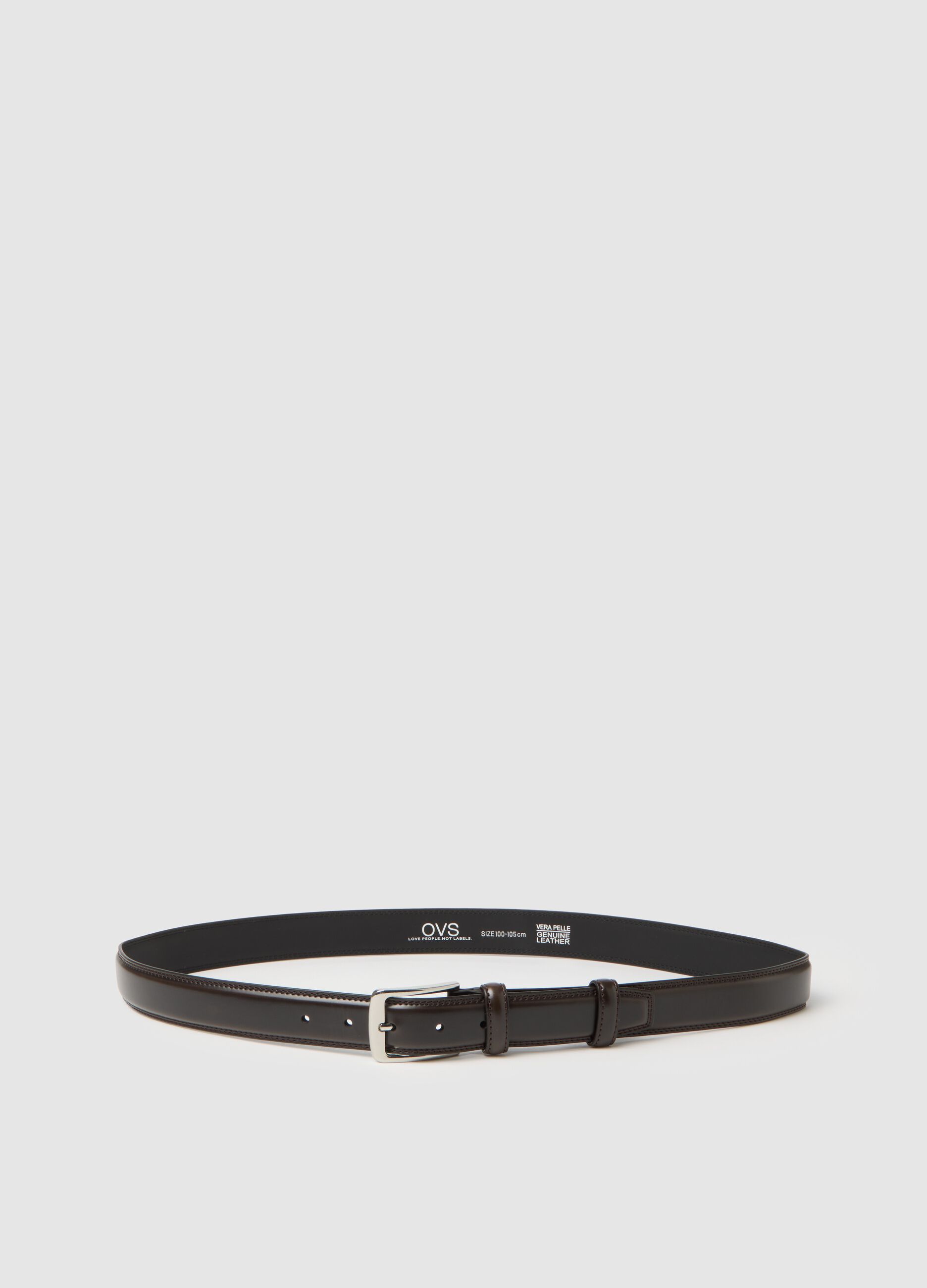 Brown genuine leather belt