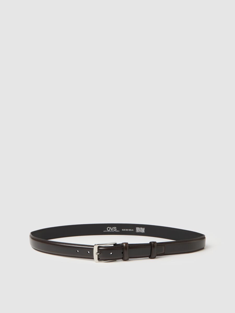 Brown genuine leather belt_0
