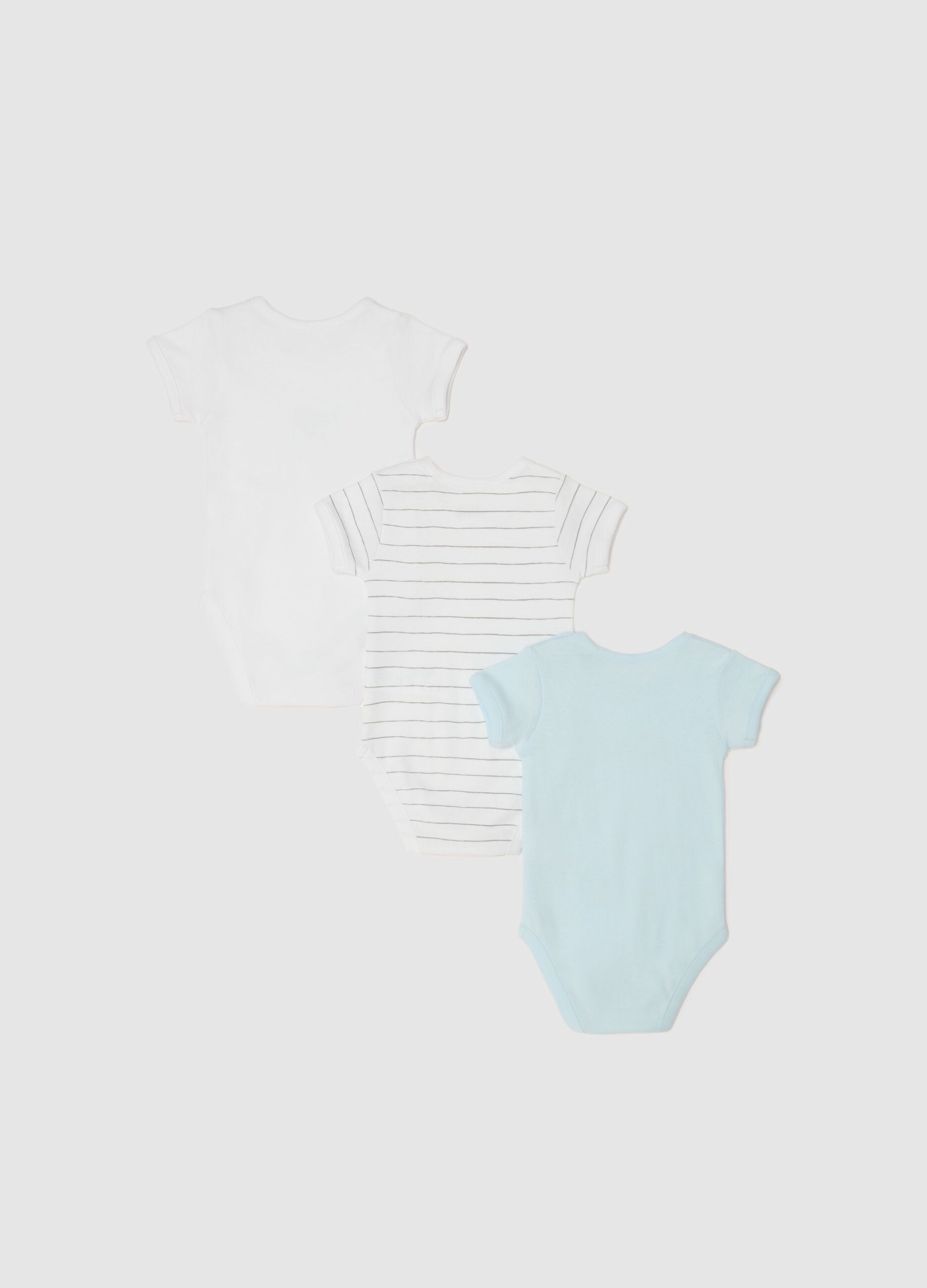 Three-pack bodysuits in organic cotton with print